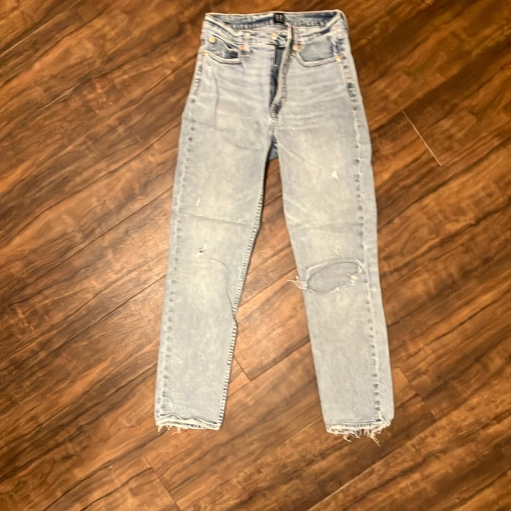 GAP Blue Straight Leg Jeans High-Waisted